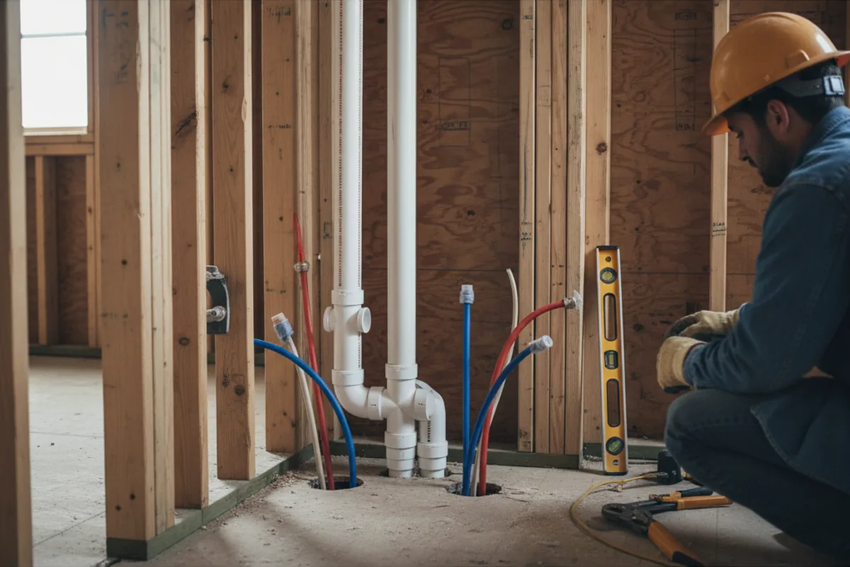 Drain and supply rough-in during Garbage Disposal Repair in Allston